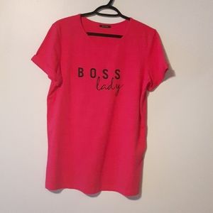 Boss lady tee in pink